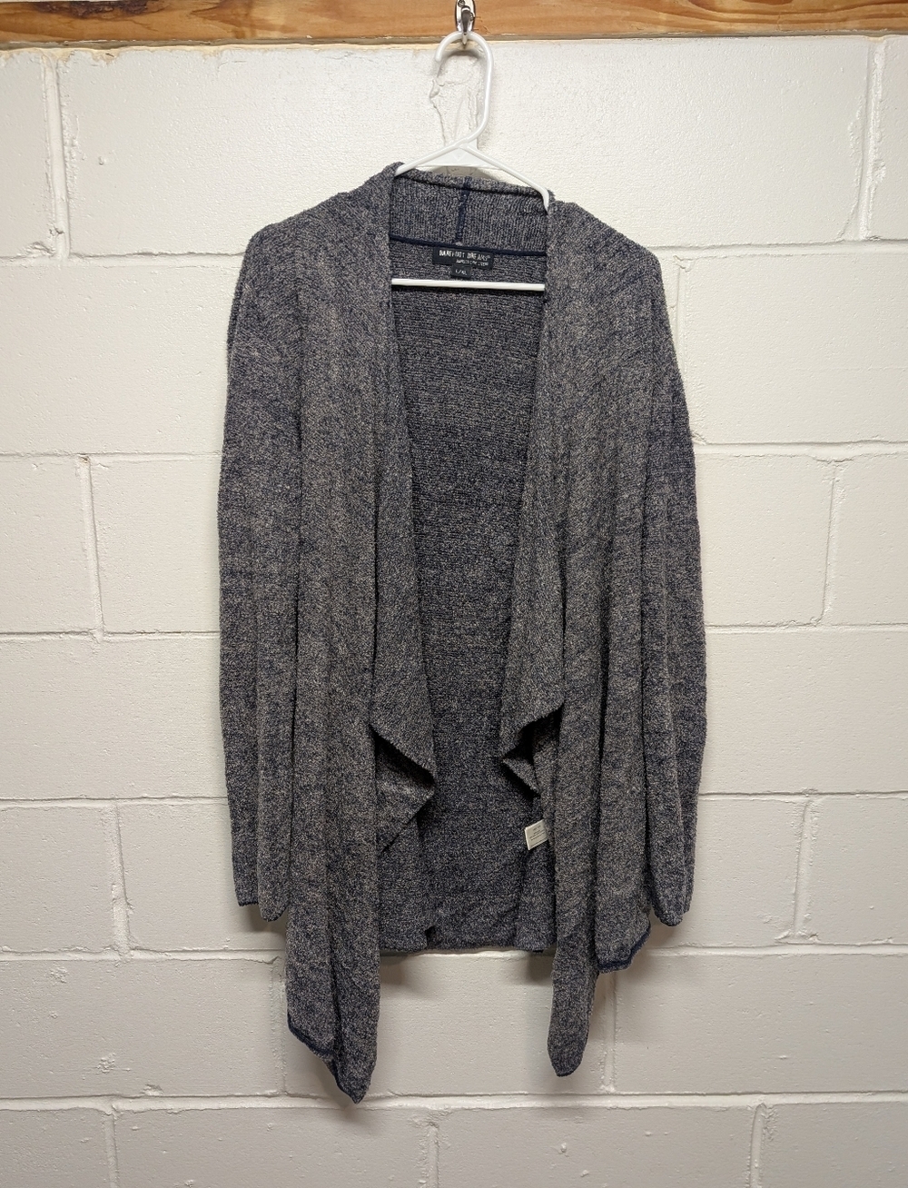 BAREFOOT DREAMS Bamboo Chic Lite Women's Open-Front Blue Cardigan Sweater (L/XL)